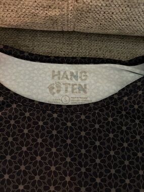 Hang Ten Black Geometric Scoop Neck Tee L/S